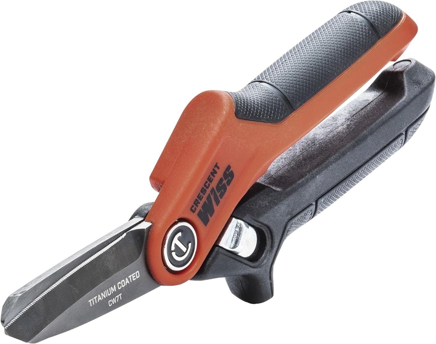 Crescent Wiss 7-12 Titanium Coated Tradesman Utility Shears - Industrial Heavy Duty Utility ShearsScissors for Cutting Leather, Wire, Cardboard - CW7T