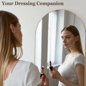 HARRITPURE 64x21 Arched Full Length Mirror Free Standing Leaning Hanging Mounted Mirror Aluminum Frame Modern Simple Home Decor for Living Room