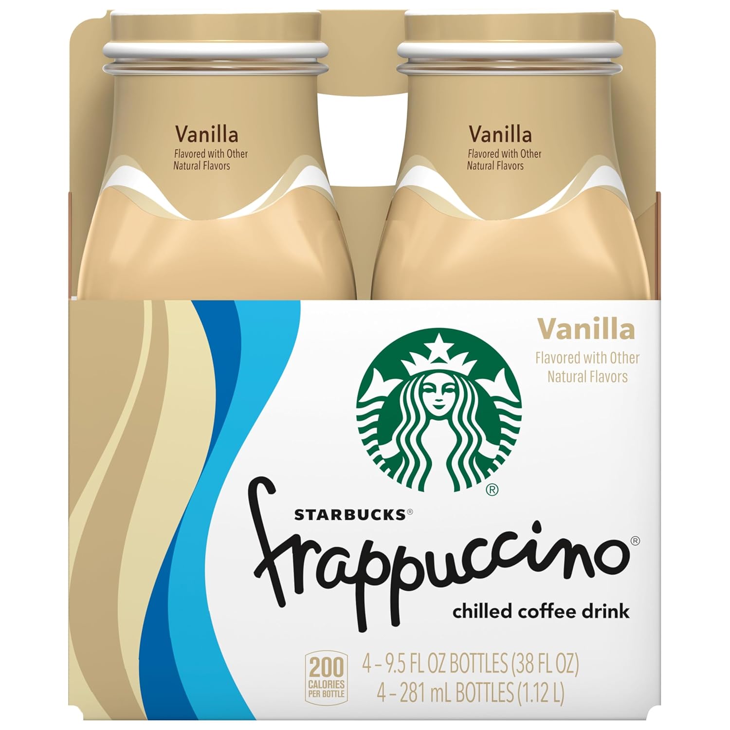 Starbucks Frappuccino, Vanilla Iced Coffee Drink, 9.5oz Bottles (4 Pack) - Image 2